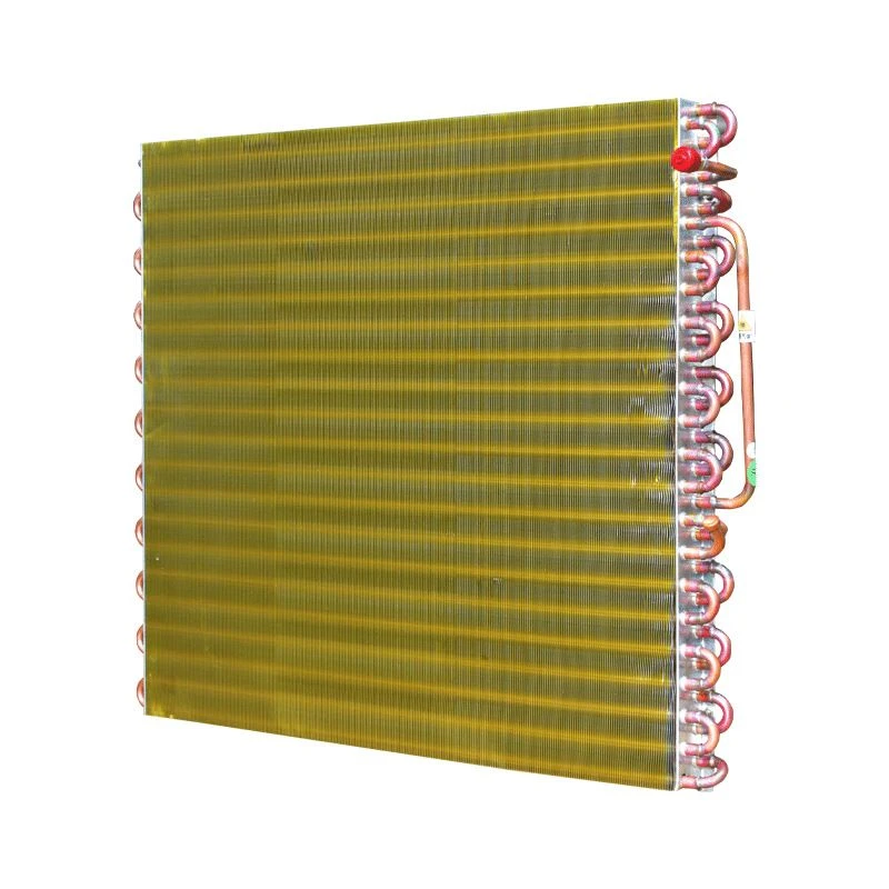 Evaporatore alettato con tubo di rame